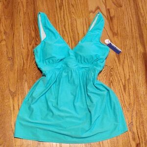 Elegant Turquoise Women's One Piece Swimdress